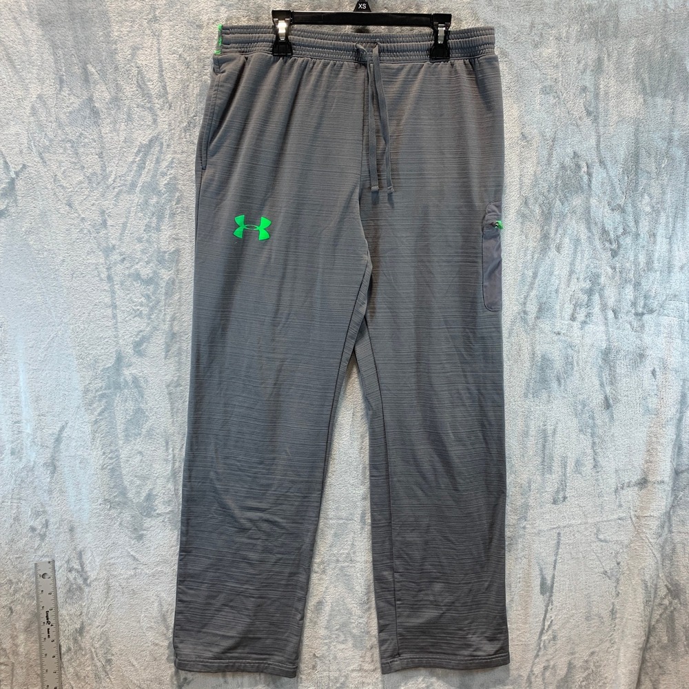 Under Armour Kids YXL Gray Neon Green Combine Training Cargo Pants Loose Fit
